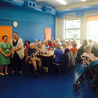 RFD Early Year students supporting members of the Dr Charley's Luncheon Club #GCThinkBig