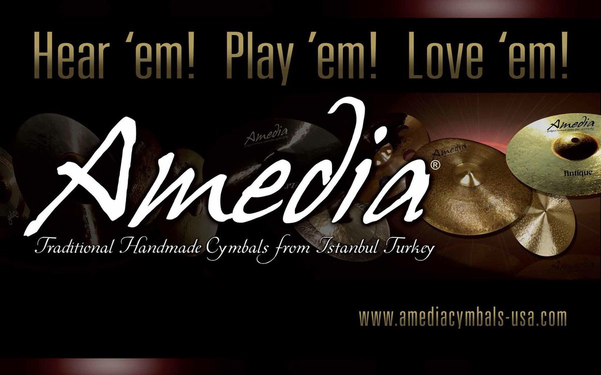 We are proud to be endorsers of these awesome cymbals! <a href="/AmediaCymbals/">Amedia Cymbals USA</a>