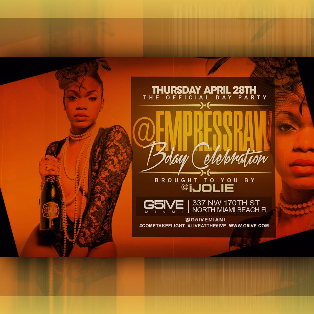 EMPRESSRAW's tweet photo. My bday is 2mor! I hope y'all come out & celebrate w/ me @ G5 #DayShiftParty โบ๏ธ๐๐๐พ๐๐ https://t.co/iSY0dllcGP
