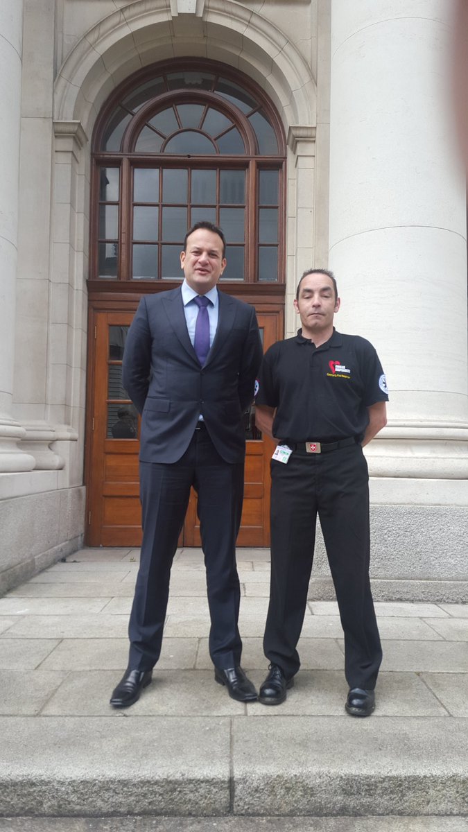 Finglas Responders at government buildings with minister varadkar supporting Aed's in the community