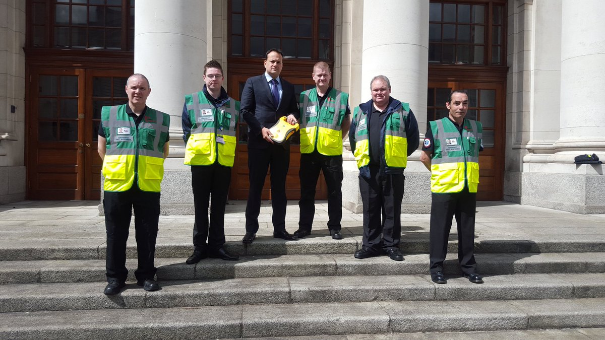 Minister varadkar supporting Finglas responders with our campaign to raise funds for Aed's in the community