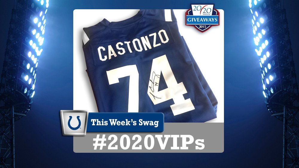 2020Indy's tweet photo. Hey Colts fans! Today is NFL Draft day, so we are giving away a signed Castonzo Colts jersey! RT to win! #DraftDay https://t.co/qqAxcOnpM6