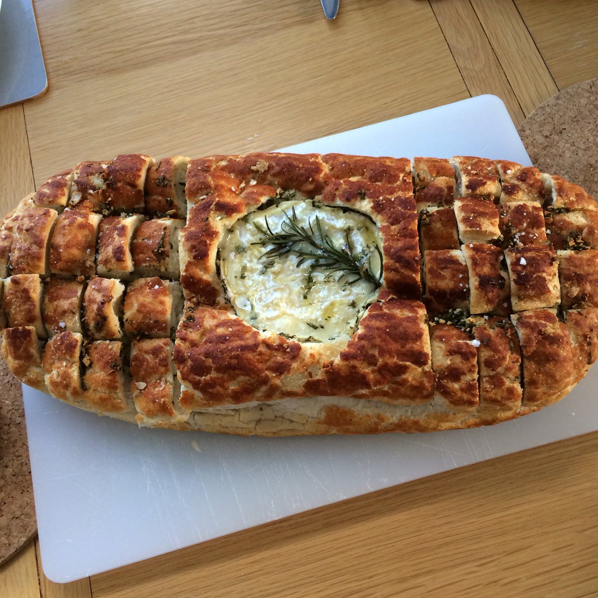 tiger bread with camembert