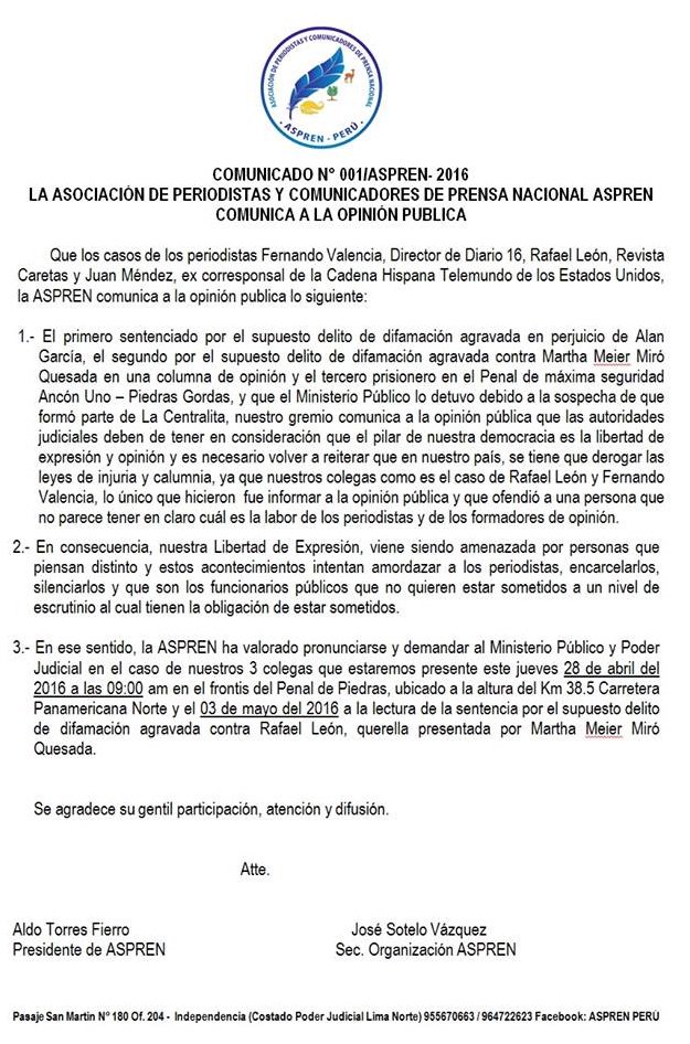 pedroarevalo26's tweet photo. #Aspren realizará plantón en Piedras Gordas, solicitando libertad para periodista Juan Méndez #JuanMendezLibertad https://t.co/iAQPKacufD