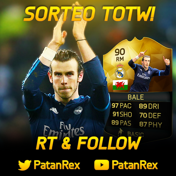 🔁 y Follow para ganar a Bale 90! Gracias a @EASPORTSFutbol!

➡ Suscribite: youtube.com/PatanRex