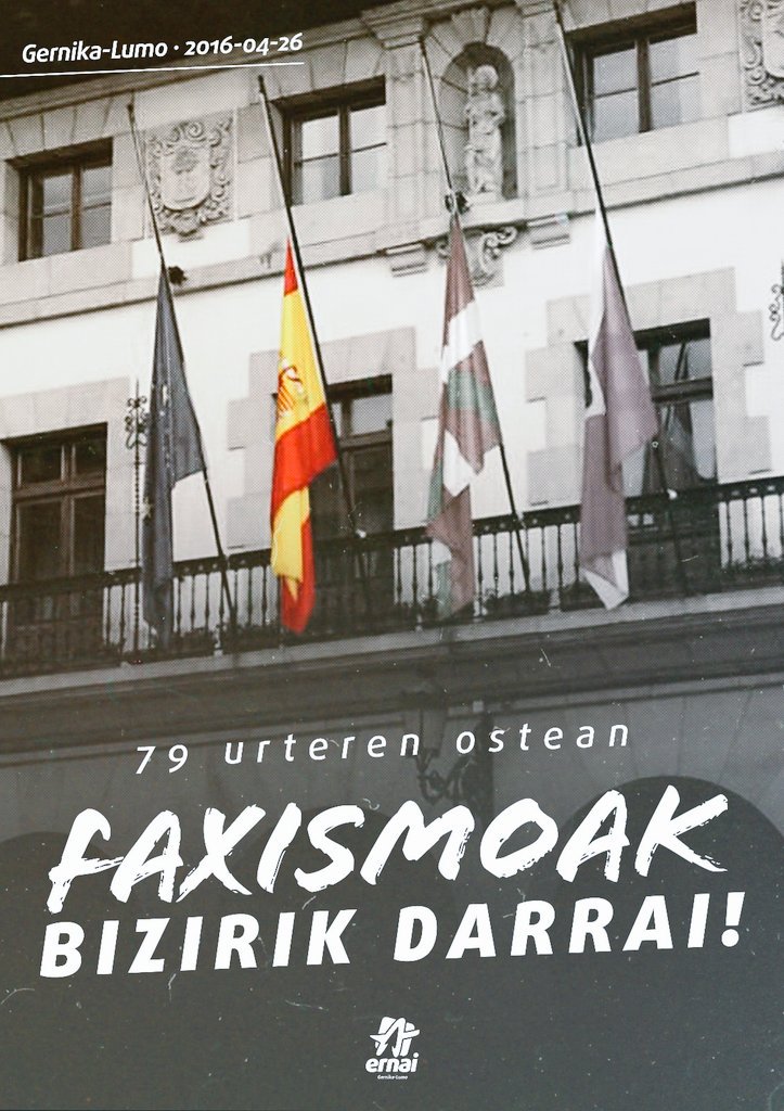 gabirelezkurdia's tweet photo. PaseForal
EnvidoFloral
OrdagoFarol
Pero #pnvstyle optó X poner la bandera de los q bombardearon #Gernika hace79 años https://t.co/EiJZrjCAmd