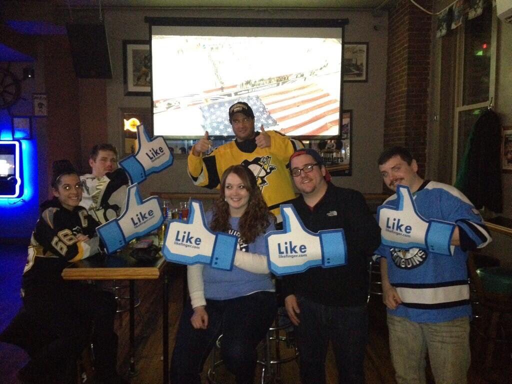 LikeFinger's tweet image. ReTweet or #LIKE this photo if "yinz" are rooting for the @Penguins in the #NHLPlayoffs!