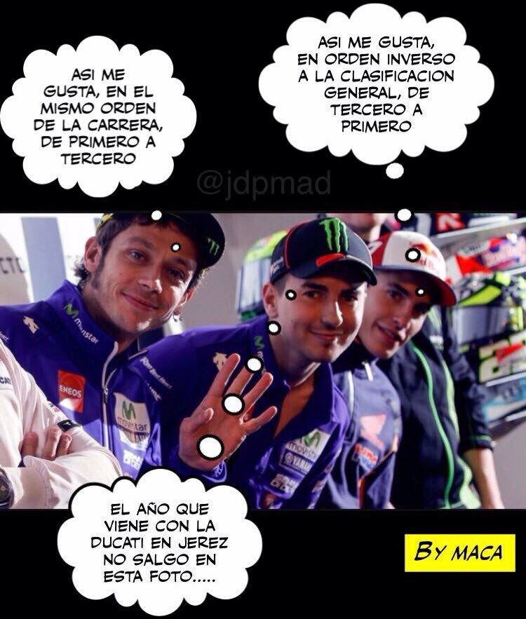 FansClubByMaca's tweet photo. Cada loco con su tema!! @marcmarquez93 @lorenzo99 @ValeYellow46 #UnaDeHumor https://t.co/ZMnHk4wJD2