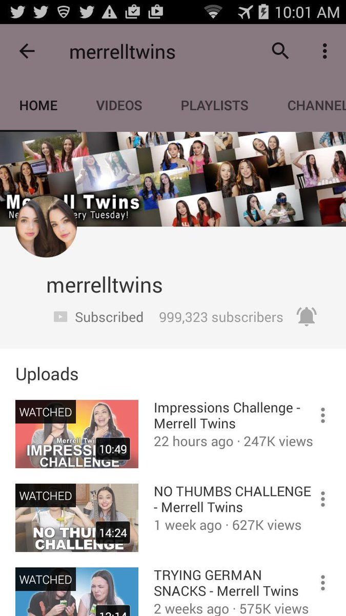 Merrell_Win's tweet image. Let's end the anxiety today! The @MerrellTwins are so close to 1mil.If you haven't yet go subscribe!Pretty please(: