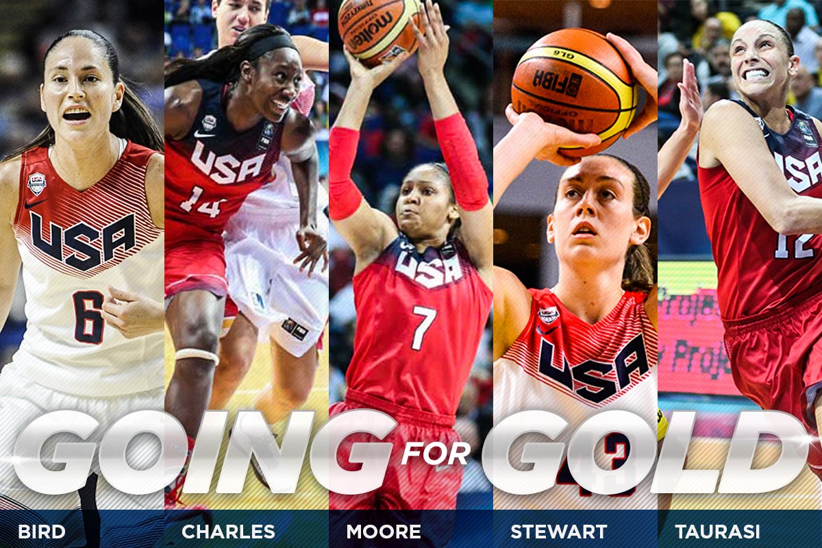 UConnHuskies's tweet photo. Five! Yes, five former @UConnWBB stars have been selected for the 2016 @usabasketball Olympic Team. #HuskiesForever https://t.co/NKfOpofcFp