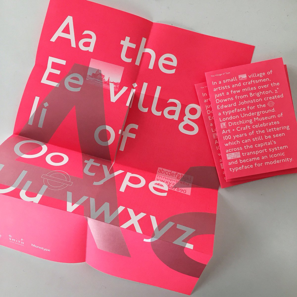 NTHepburn's tweet photo. Amazing design work by @StudioMakgill on @GFSmithpapers for #thevillageoftype sponsored by @Monotype. It's so pink. https://t.co/QA0dkqHIeX