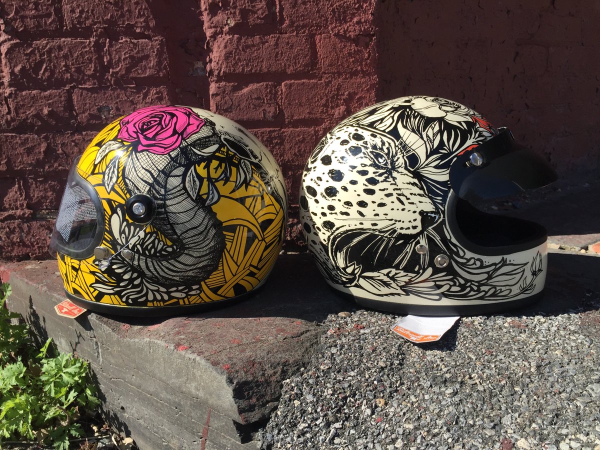 Now at the Vespa Queens showroom: Take your inner wild thing out for a spin with a helmet from Testa Dura.
