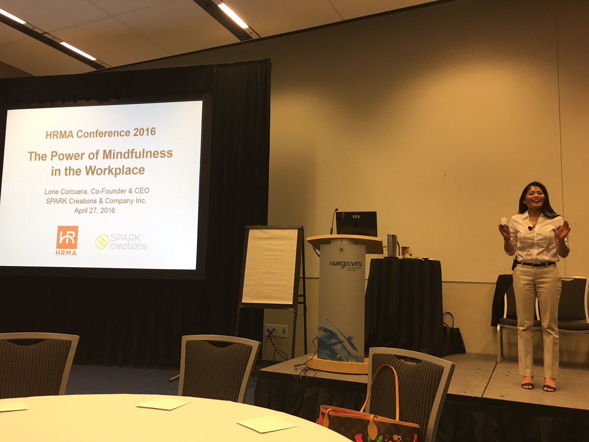 suzannechung's tweet photo. The power of mindfulness in the workplace presented by @loriecorcuera #HRMA2016 #love #mindfulnessintheworkplace https://t.co/Wnrfgo5JxA