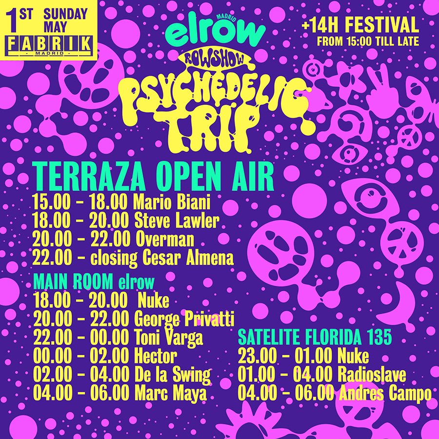 fabrikdiscoteca's tweet photo. Aquí tenéis los horarios de este domingo para #elrow !!
Vamos a disfrutar de una gran fiesta de 15 horas !! https://t.co/ClMus2WJ2V