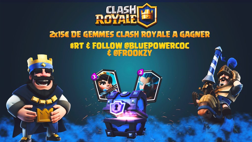 BluePowerCoC's tweet image. 🎁🔥CONCOURS🔥🎁

2×15€ de gemmes Clash Royale à gagner!
⬇⚠⬇
RT + FOLLOW @BluePowerCoC @Frookzy 

🍀 Tirage le 25/05/16 🍀