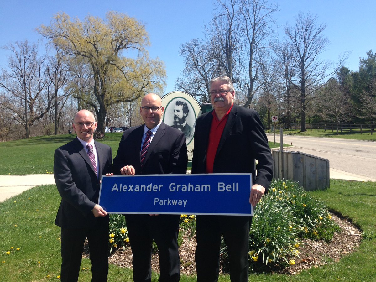 StevenDelDuca's tweet photo. It's official: #Hwy403 from Woodstock to Burlington will now be known as "The Alexander Graham Bell Parkway" #onpoli https://t.co/lOQlNqpwGx