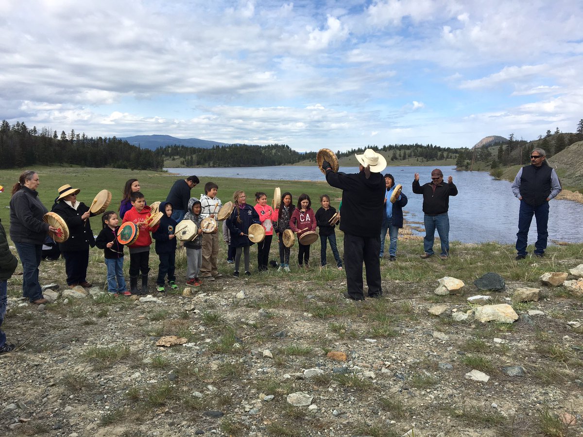 Stkemlups_SSN's tweet photo. #Skeetchestn school honoured us w/ a song led by Councillor Terry Denault #Pipsell Day @ #JackoLake https://t.co/RL95KsgVnS