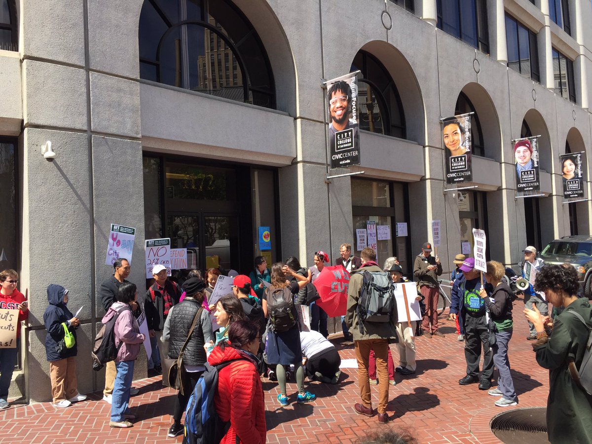 jasonwede's tweet photo. Strike continues- @AFT2121 - stand up and fight for quality public education #standup4ccsf https://t.co/Pni86GLXWi