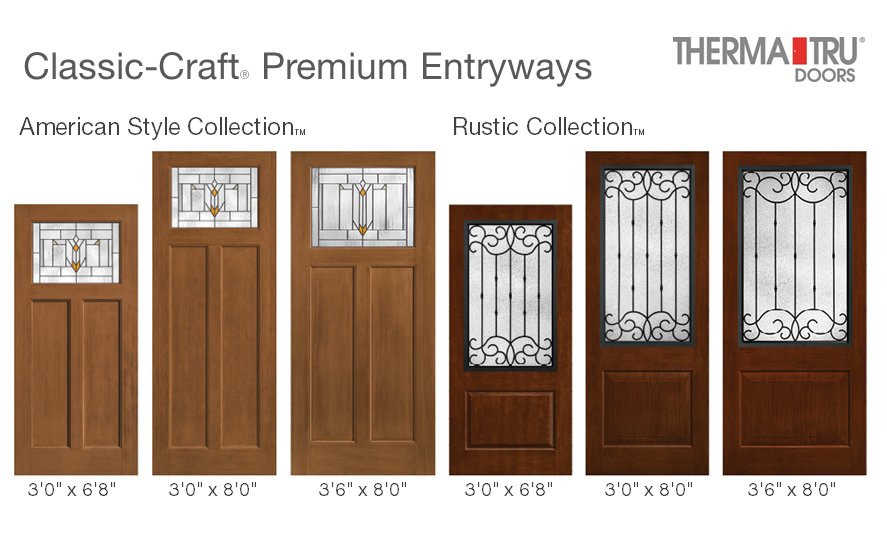 ThermaTru's tweet photo. Classic-Craft American Style &amp; Rustic collections are available in new 3′0 x 8′0 and 3′6 x 8′0 door &amp; glass options. https://t.co/oa2LugZpIk