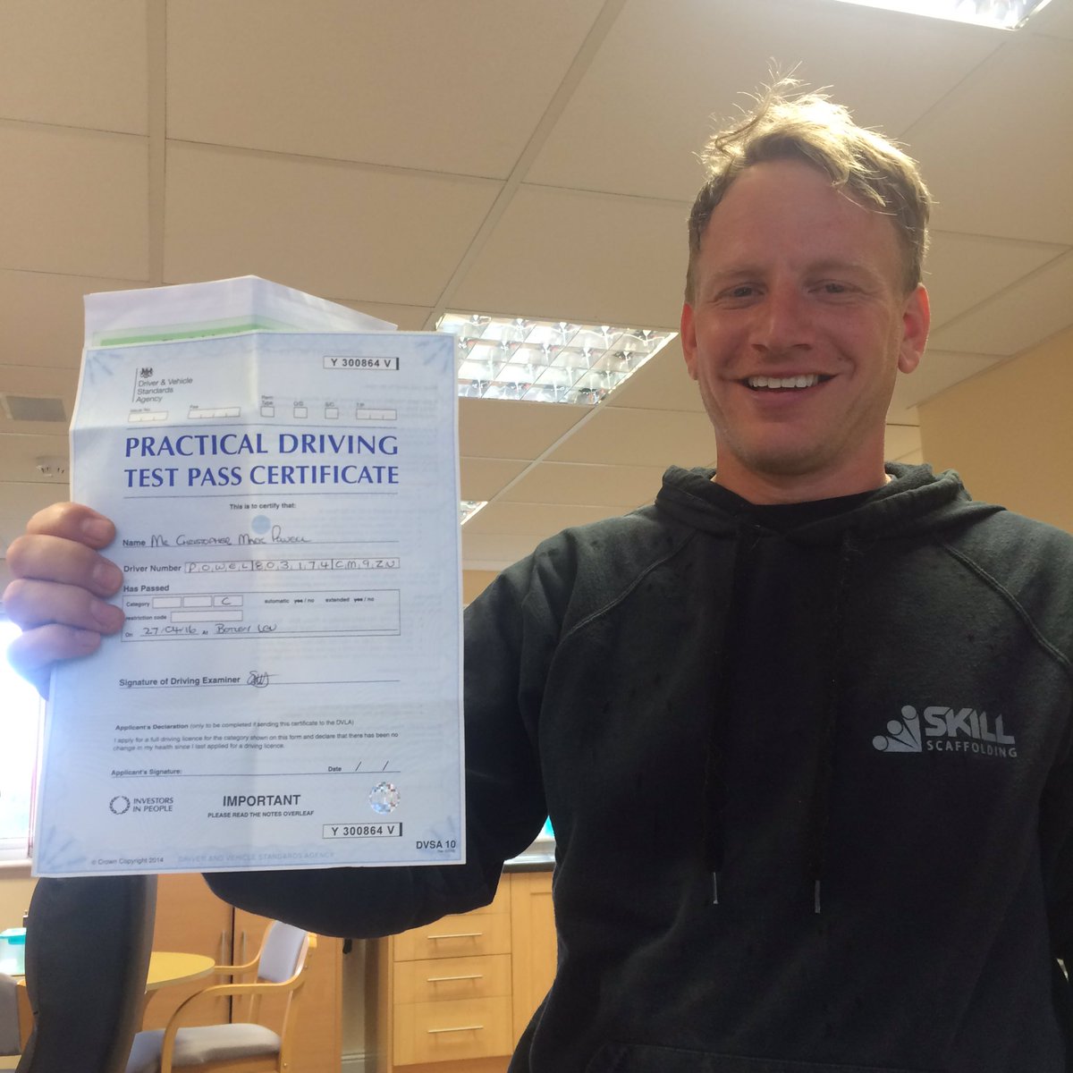 Massive congrats to Chris Powell on passing his HGV test first time today. #SkillAcademy
