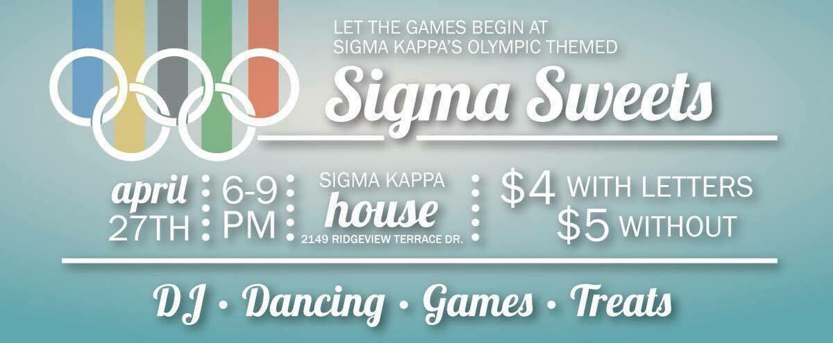 Sigma Sweets is tonight! Make sure to stop by at 6pm-9pm for some delicious treats! 🍦🍭🍬