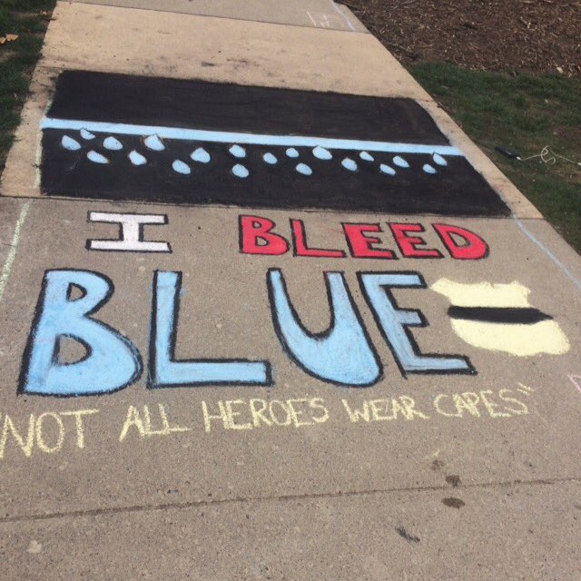 maria_delisa's tweet photo. Just a couple of crim majors testing our artistic ability  👮🏼🎨 #IUPChalk #thinblueline https://t.co/HOwHhv7Sgc