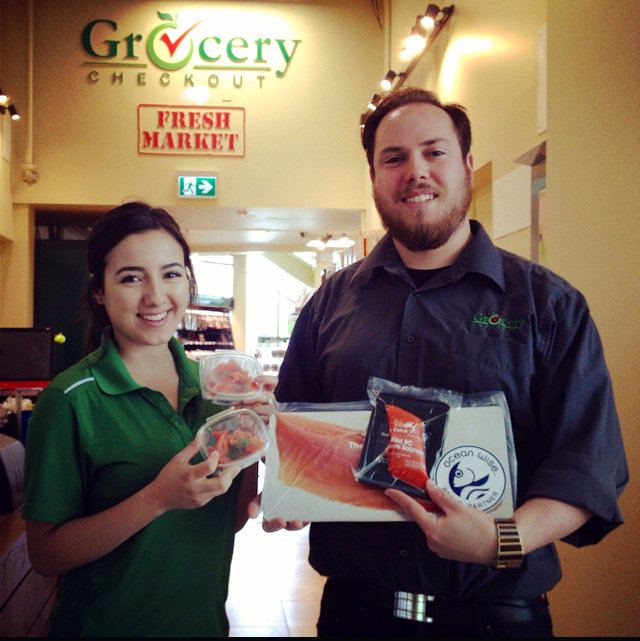 OceanWiseSeafd's tweet photo. Congrats to Grocery Checkout @UBC, one of our newest #oceanwise retail partners! Find them at the NEST @GCIVancouver https://t.co/7VtmdtQtCW