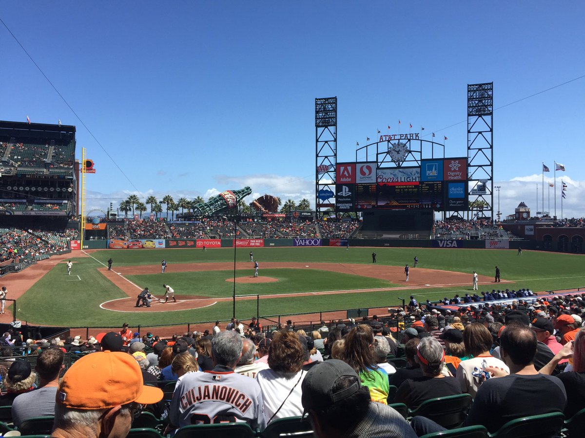 GIFT2GABINC's tweet photo. Gift 2 Gab out here again #section112 #row29 #gift2gab #SFGiants #ATTPark @SFGiants https://t.co/k1bbmQkwY9