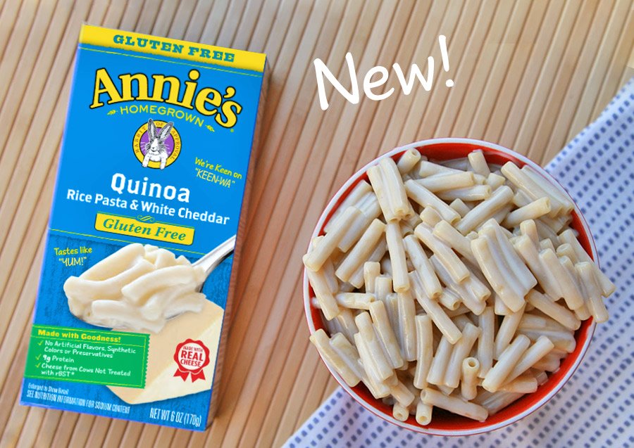 annieshomegrown's tweet image. Introducing... NEW Annie's Gluten Free Quinoa Rice Pasta &amp;amp; White Cheddar! Learn more here: bit.ly/1VQPHxe