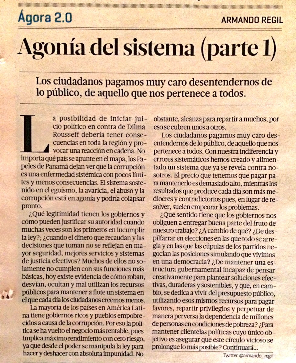armando_regil's tweet photo. Los ciudadanos pagamos muy caro desentendernos de lo público, de aquello que nos pertenece a todos. Recuperémoslo! https://t.co/esILuobEMV