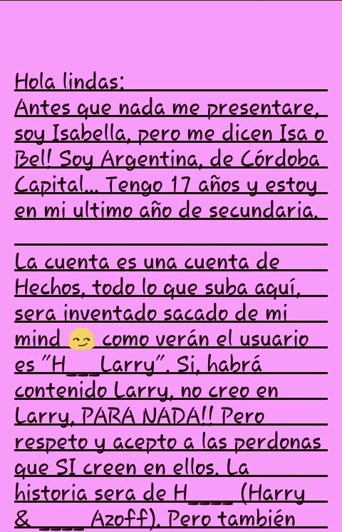 H___Larry's tweet photo. #MiExplicacion 
Es importante que lo lean antes de comenzar a leer la historia. Gracias. https://t.co/R1pc4iAxYs