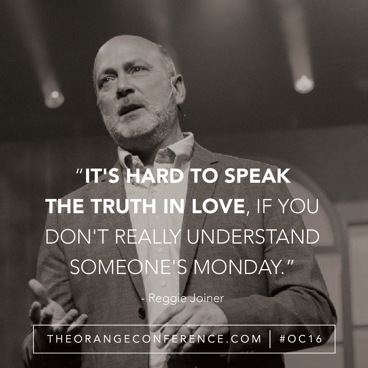OrangeLeaders's tweet photo. Whose Monday are you showing up for? Get messy. Empathize. @reggiejoiner #OC16 https://t.co/rNe2dDEwkp