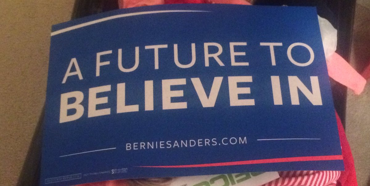 AbbyBrickler's tweet photo. I got a sign!!! #BernieRally #BernieAtPurdue https://t.co/52H58isY1d