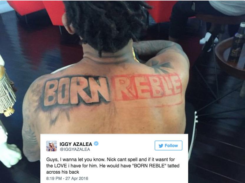 SportsCenter's tweet photo. Iggy Azalea saved Nick Young's back, and his day. (via @IGGYAZALEA) https://t.co/dyhAWtkh0P