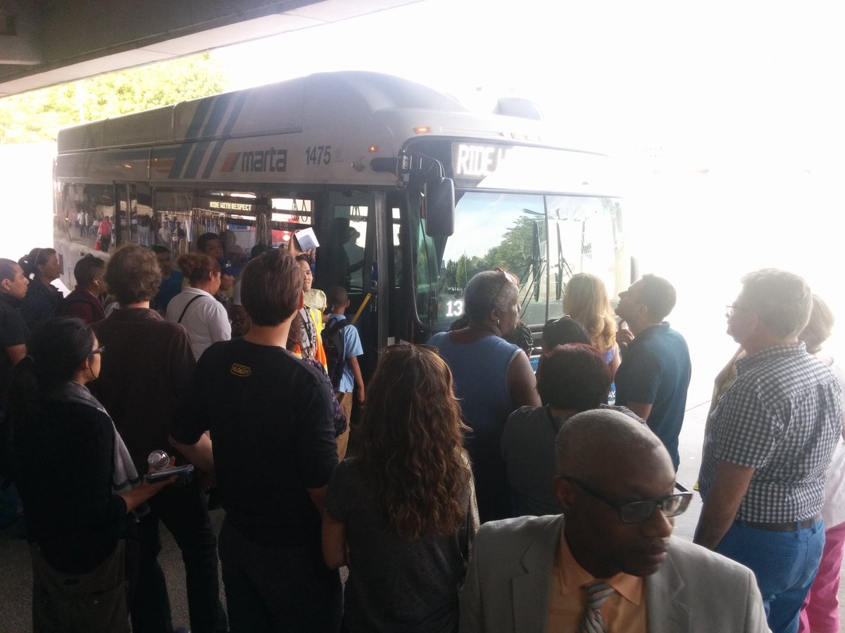 The first group of people depart on the #BuHiBusCrawl!!