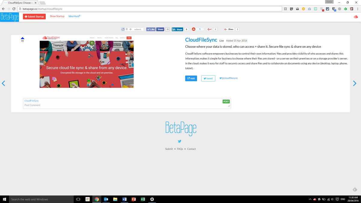 cloudfilesync's tweet image. We are on @beta_page betapage.co/startup/cloudf…