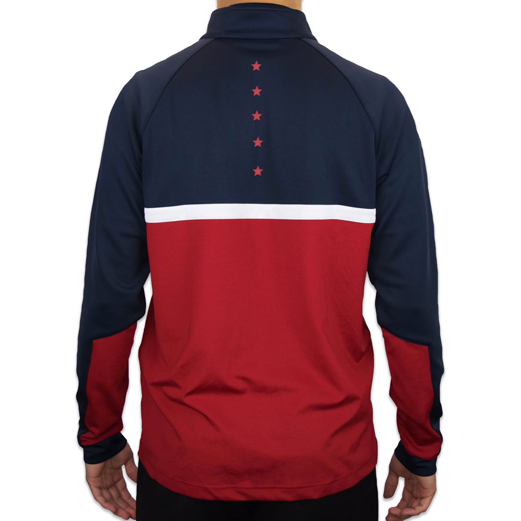 Second of 3 pieces. USA Tour 1/4 Zip. Pre orders launching Friday!