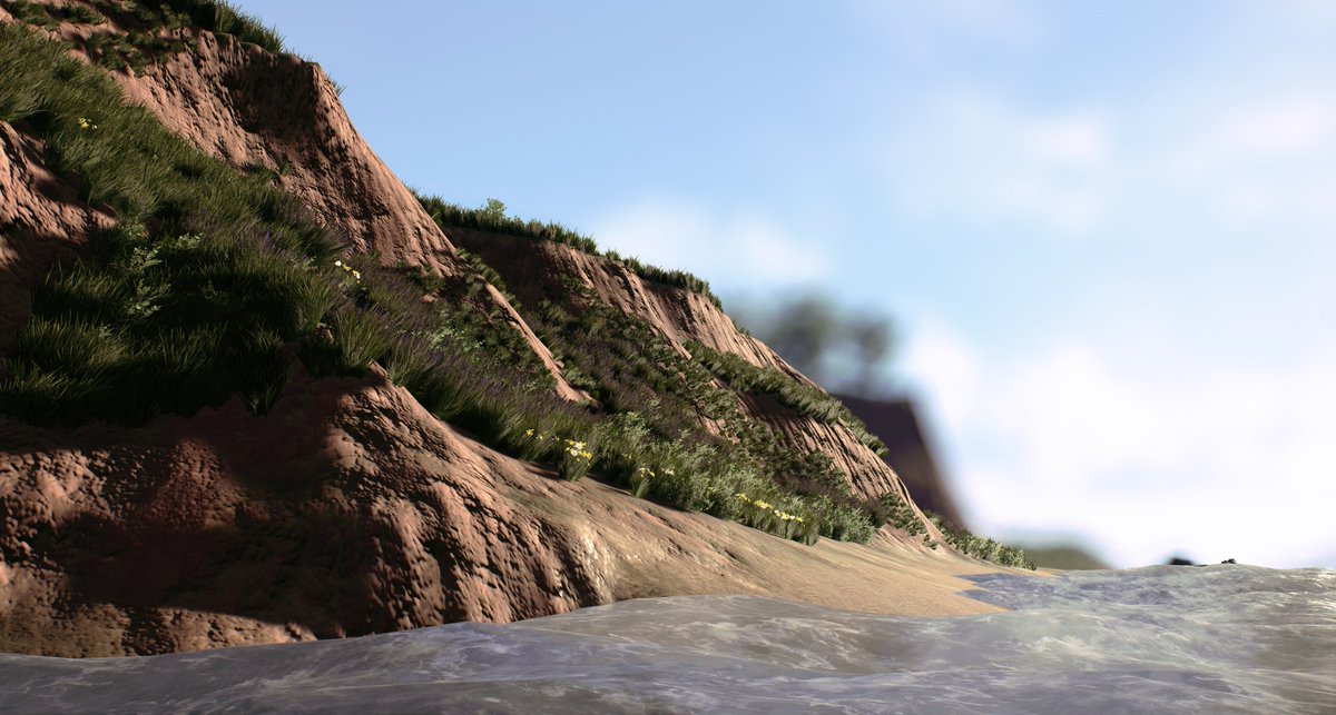 will_leeming's tweet photo. Some work loosely based on Filey Clifftops, all created by myself using @UnrealEngine. @polycount @Allegorithmic https://t.co/lQZJMduD6n
