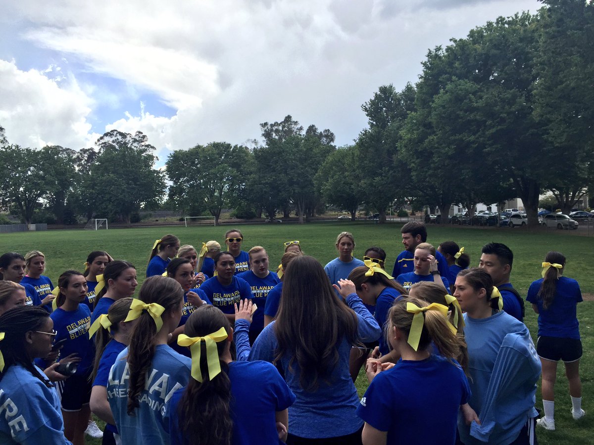 STUNTtheSport's tweet photo. Delaware getting ready here at @sacstate for their warm up for nationals tomorrow https://t.co/iWiQ6Arvke