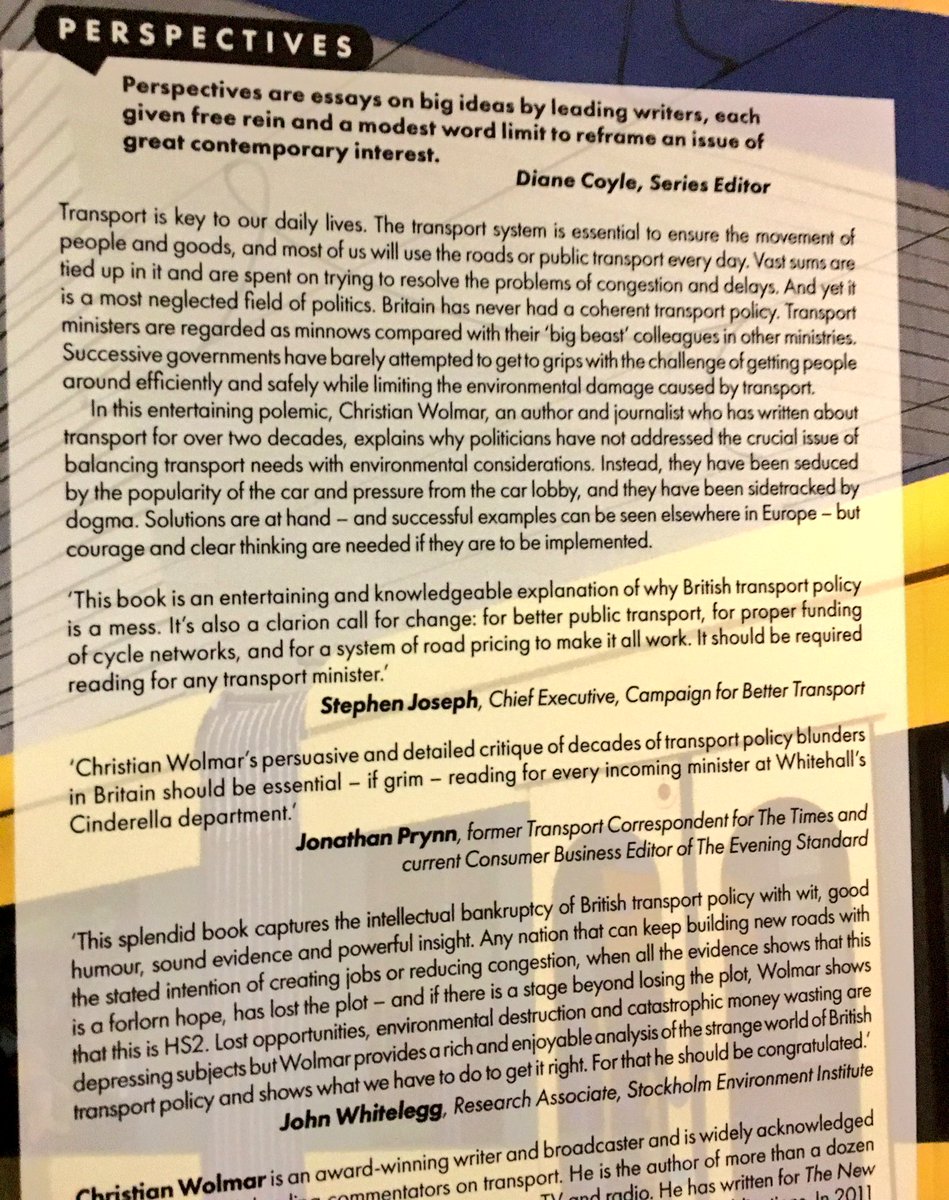 NicoleBadstuber's tweet photo. "Transport..is a most neglected field of politics. Britain has never had a coherent #transport policy"
#wolmar #book https://t.co/6GK1gn1UgB