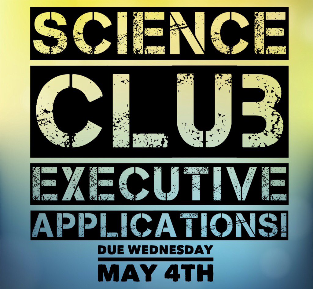 Didn't have a chance to hand in your science club application? Don't worry! We've extended the deadline to May 4th!