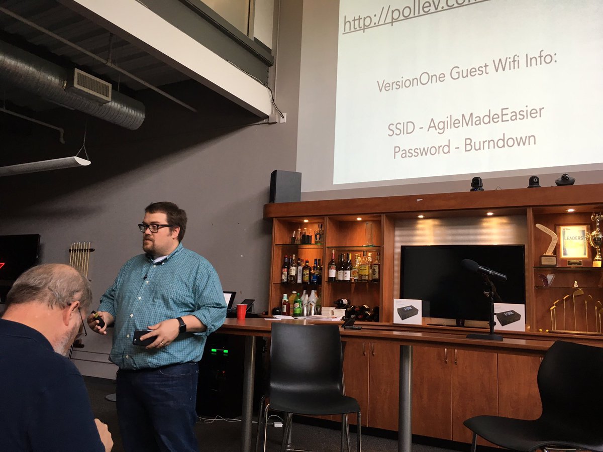 Watching <a href="/agilebaconbeer/">Matt Badgley</a> speak about the #stateofagile <a href="/scrumatlanta/">Scrum Atlanta</a> @versionone #agile