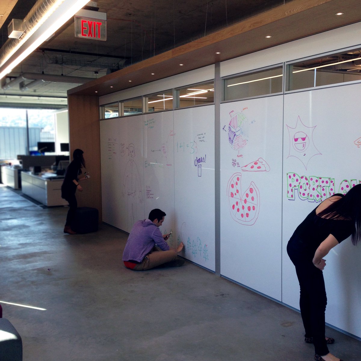 Behind the scenes at our Wacom Photoshoot. Filling up their ginormous collaboration wall. #doodleHeaven