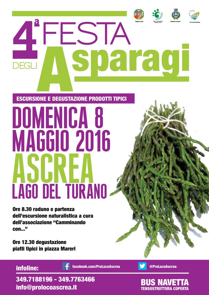 ProLocoAscrea's tweet image. Dopo il maltempo, bisogna aggiornare il #countdown: 8 Maggio, 4° Festa degli #Asparagi! #ascrea #lagodelturano