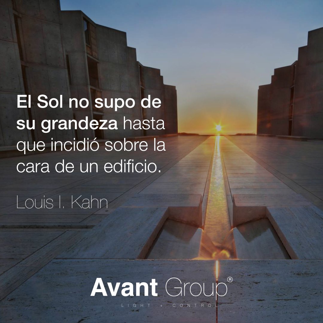 AvantGroup_'s tweet photo. "El sol nunca supo de su grandeza hasta que incidió sobre la cara de un edificio" Louis Kahn #architecture https://t.co/rLws3Z386N
