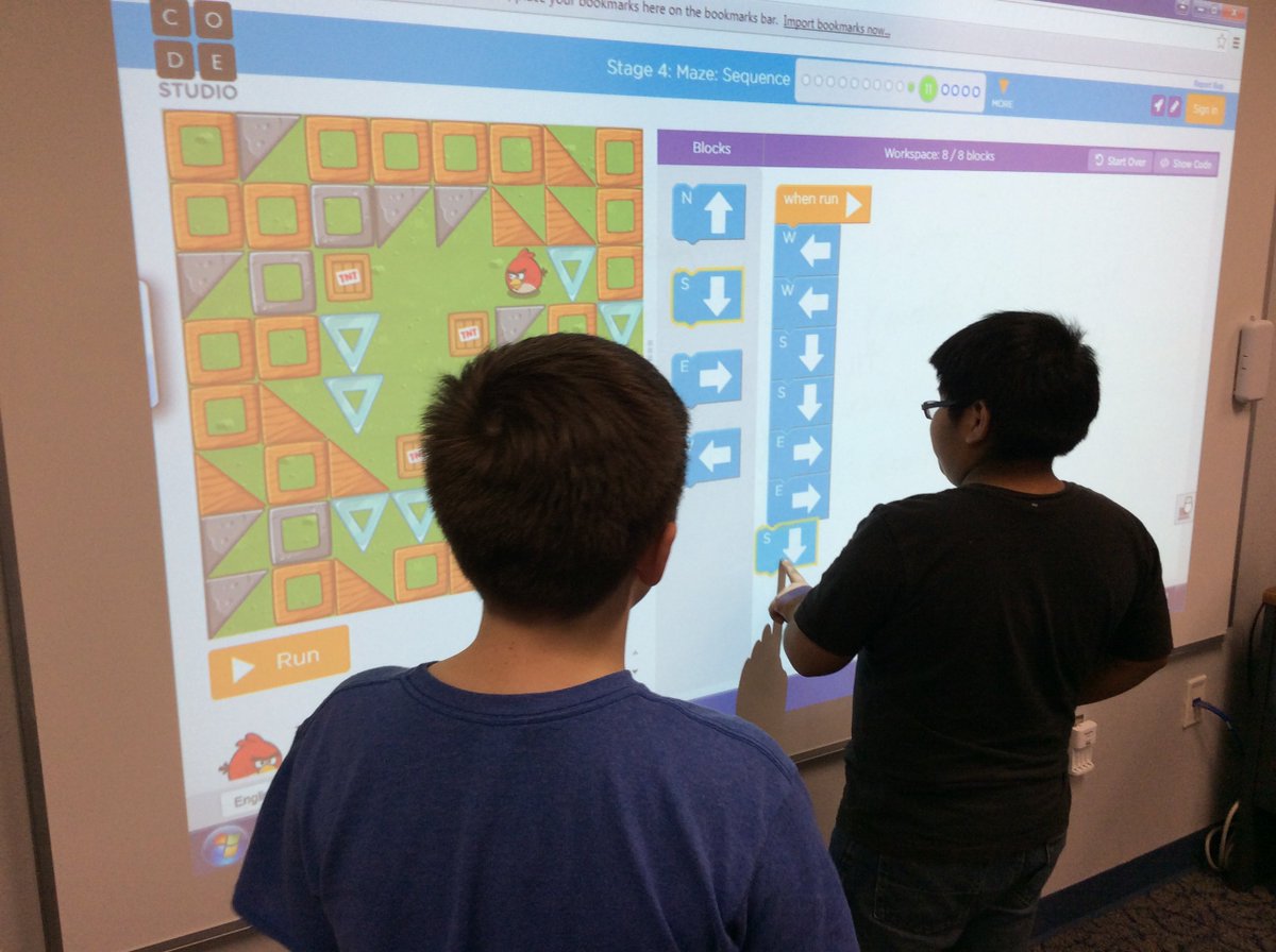 CodingForAll's tweet image. What is more fun than coding? Coding with the Interactive Projector! Kids loving it :)
@codeorg #codingforkids