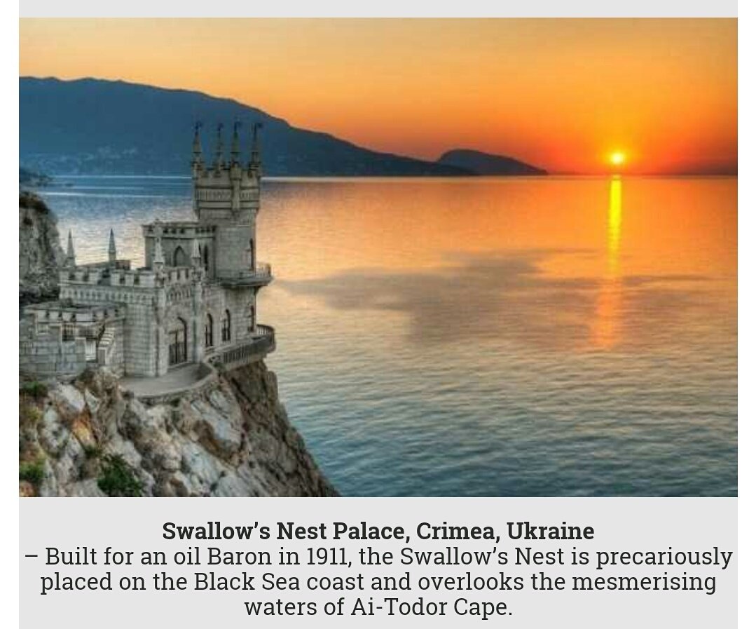 dsocialhive's tweet photo. Pic of the day, Swallow's Nest Palace, Crimea Ukraine. https://t.co/mgD1sn9g1f