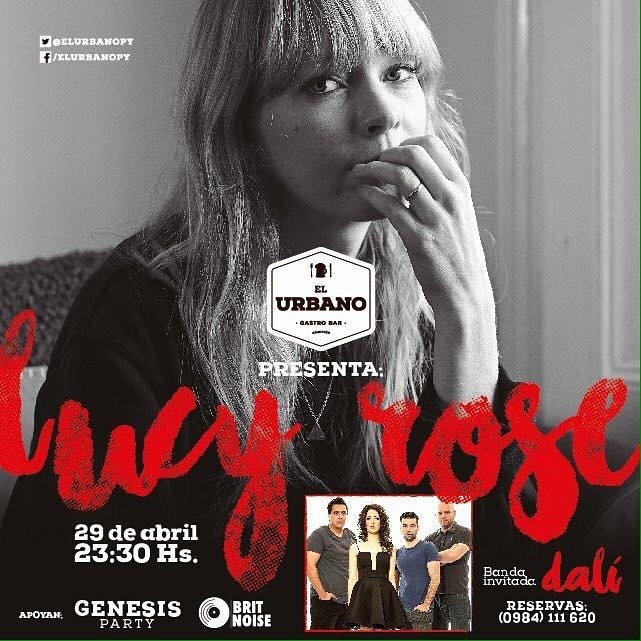 brit_noise's tweet photo. Hermosa! @lucyrosemusic el viernes en @elurbanopy! No se cobra entrada! Toca también @dalimusicapy ! https://t.co/ChpM5H0rQ9