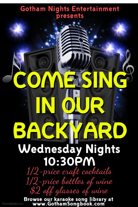 gothamnightsinc's tweet photo. #karaoke #DJ #livemusic #drinkspecials #sandiego #pacificbeach #pb #gothamnights #backyardkitchenandtap #backyard https://t.co/28q5TiFmmc