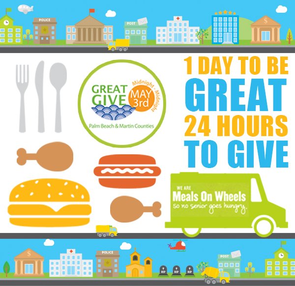MealsOnWheelsPB's tweet photo. 5 more days till donations go live! On May 3rd we hope to raise $10,000 for shelf-stable food boxes #GreatGive16 https://t.co/smfOxuOOKG